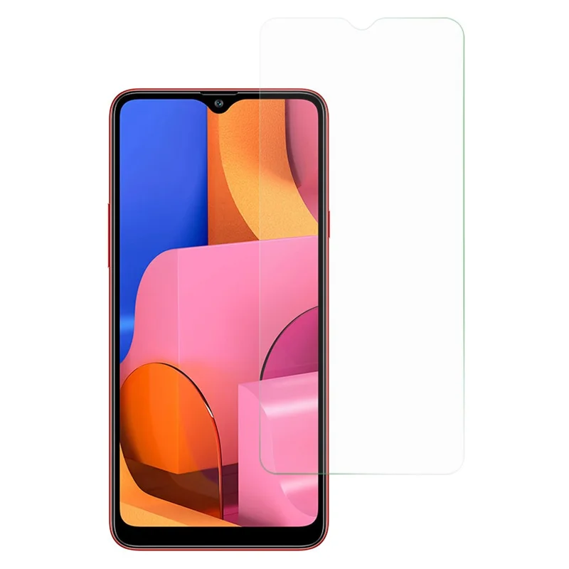 AMORUS لجهاز Samsung Galaxy A20s زجاج عالي السيليكون والألومنيوم فيلم عرض عالي الدقة مقاوم للزيوت حامي للشاشة بحواف قوسية 2.5D