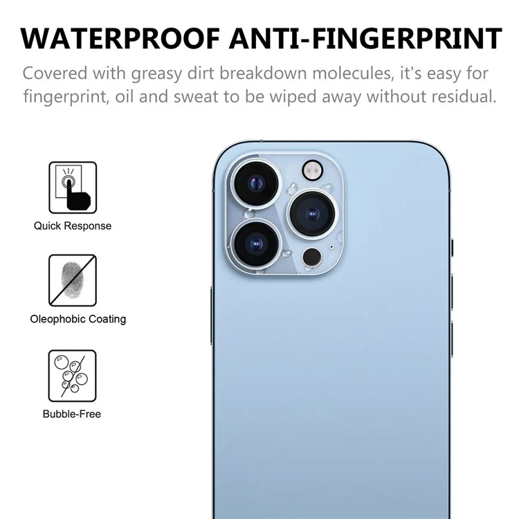 For iPhone 14 Pro 6.1 inch Rear Camera Lens Protector HD Clear Scratch Resistant Anti-explosion Tempered Glass Lens Film