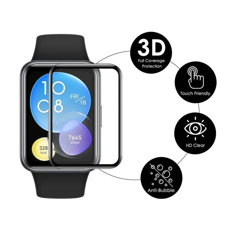ENKAY HAT PRINCE HD Clear Full Screen Protector for Huawei Watch Fit 2, 3D Curved Soft PC Edge + PMMA Film