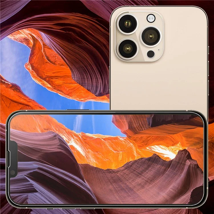 Pour iPhone 14 Pro Max 6,7 pouces Ultra Clear Full Coverage Protecteur d'écran en verre trempé Sensitive Touch Anti-explosion Film + Protecteur de l'objectif de la caméra Découpe précise