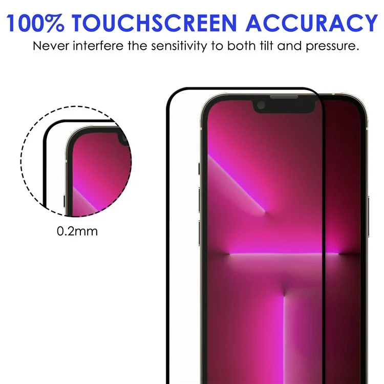 Para iPhone 14 Pro Max 6,7 polegadas Anti-arranhões Película de Vidro Temperado de Cola Completa Anti-explosão Borda Preta Ultra Clear AGC Glass Full Coverage Screen Protector