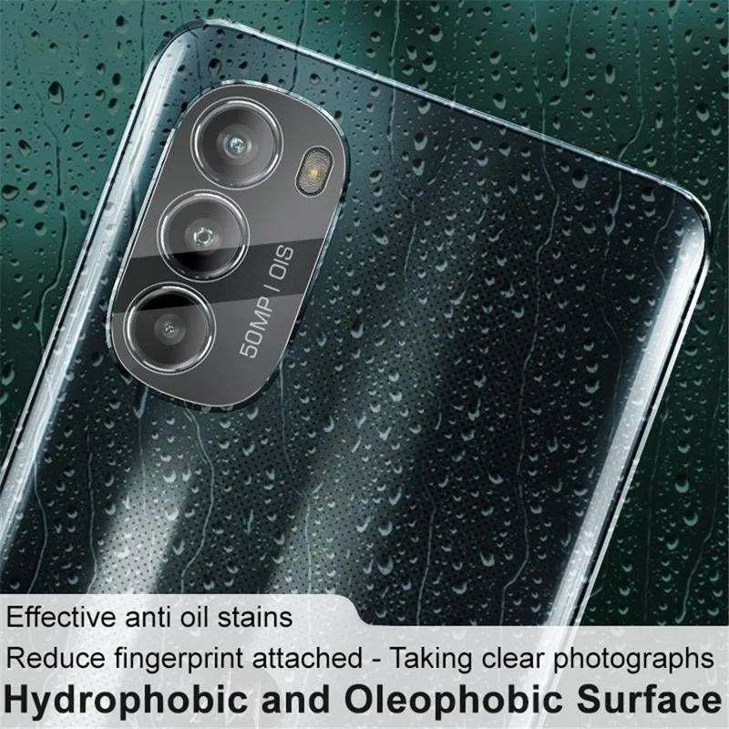 IMAK Per Motorola Moto G82 5G Protezione integrata della lente della fotocamera Film in vetro temperato ultra chiaro + Cappuccio obiettivo in acrilico