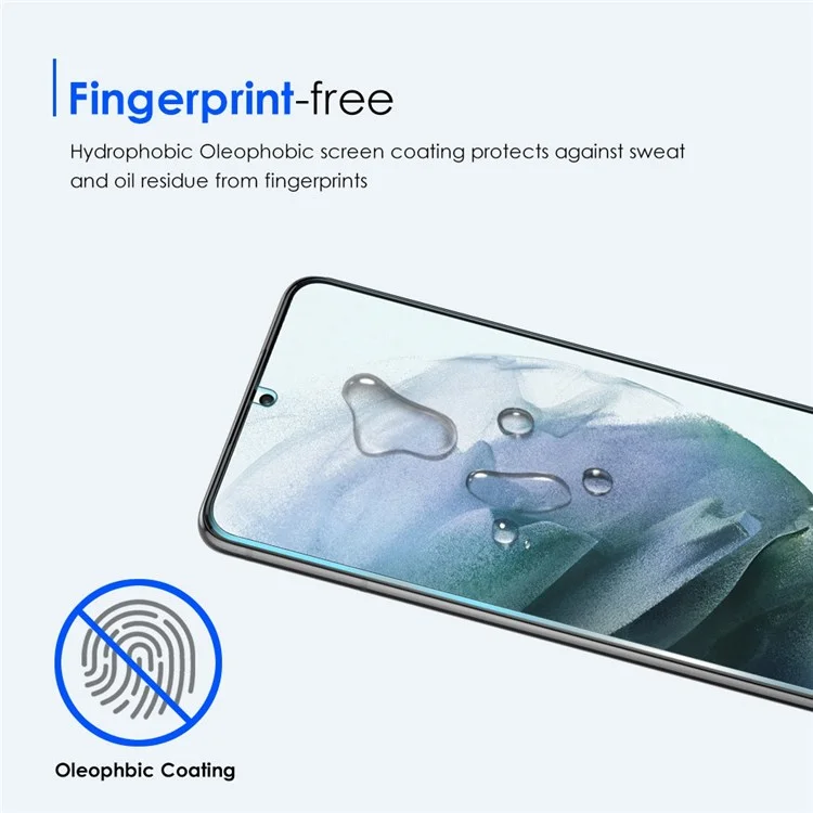 NORTHJO 2Pcs/Set for Samsung Galaxy S21 4G/5G 0.18mm Ultra Clear Tempered Glass Film Fingerprint Unlock Screen Protector