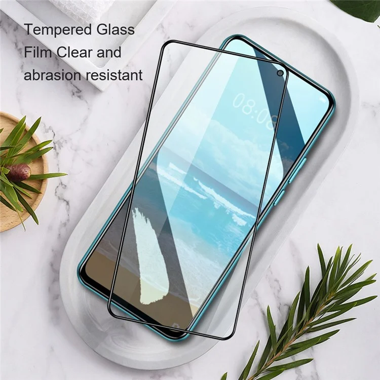 AMORUS 2Pcs / Pack Tempered Glass Film for Oppo Reno8 5G (Global Version) / Reno8 5G, Silk Printing Full Glue Secondary Strengthening Full Screen Protector - Black