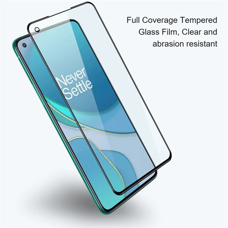 AMORUS 2Stück / Packung für OnePlus Nord 2T 5G / Nord / Nord 2 5G / Nord CE 5G Komplettabdeckung Hartglas Folie Komplett Klebstoff Seidendruck Sekundäre Verstärkung Bildschirmschutz - Schwarz