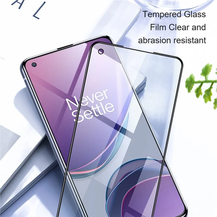 AMORUS 2Stück / Packung für OnePlus Nord 2T 5G / Nord / Nord 2 5G / Nord CE 5G Komplettabdeckung Hartglas Folie Komplett Klebstoff Seidendruck Sekundäre Verstärkung Bildschirmschutz - Schwarz