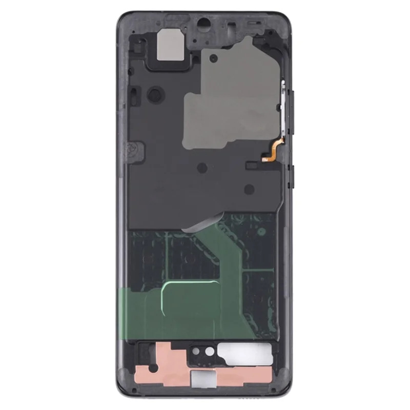 إطار هيكل أمامي أصلي لإصلاح هاتف Samsung Galaxy S21 Ultra 5G G998B (بدون شعار) - أسود