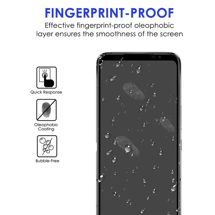 Película de Vidrio Templado AGC para Asus ROG Phone 6 5G, Protector de Pantalla con Cubierta Completa, Antifragmentación y Bordes Negros