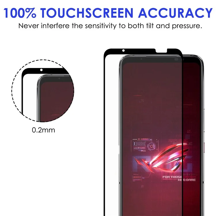 Película de Vidrio Templado AGC para Asus ROG Phone 6 5G, Protector de Pantalla con Cubierta Completa, Antifragmentación y Bordes Negros