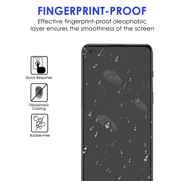 Für OnePlus Nord 2T 5G Full Cover AGC Gehärtetes Glas Full Glue Black Edge Explosionsgeschützter Bildschirmschutz