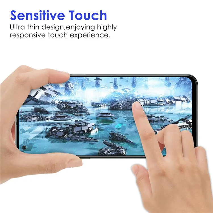 Für OnePlus Nord 2T 5G Full Cover AGC Gehärtetes Glas Full Glue Black Edge Explosionsgeschützter Bildschirmschutz