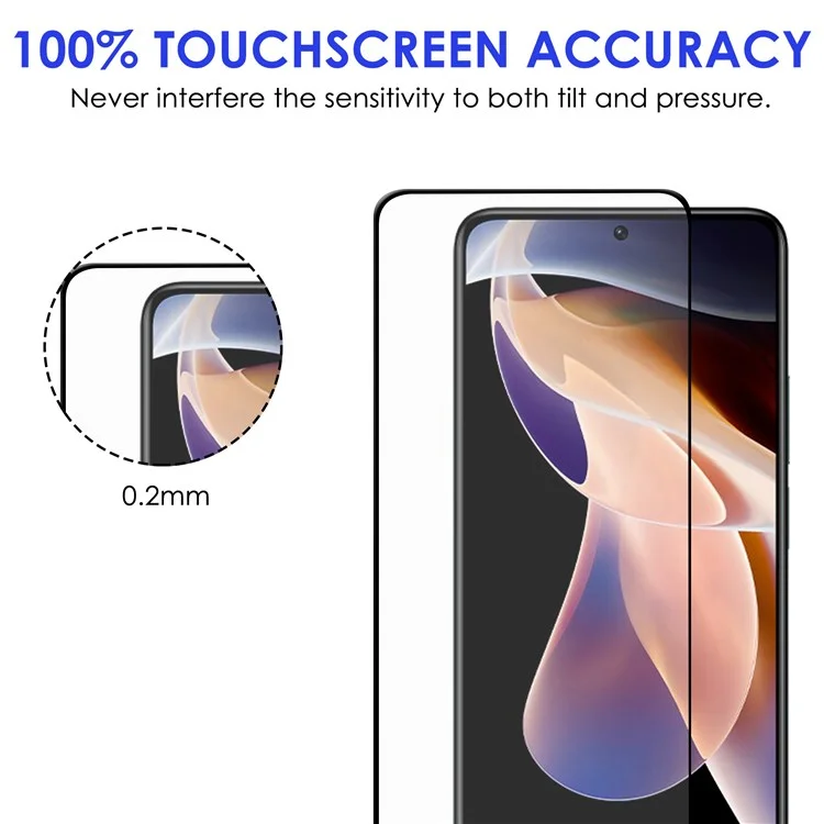 For Xiaomi Redmi Note 11T Pro 5G / Note 11T Pro+ 5G / Note 12T Pro 5G / Poco X4 GT 5G / Redmi K50i 5G AGC Glass Film Full Glue Black Edge Full Screen Protector