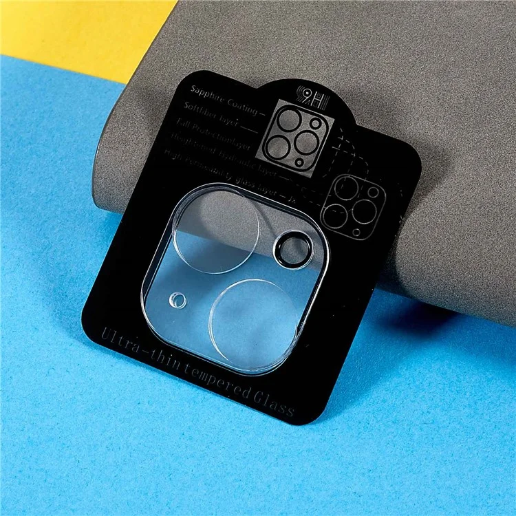 Pour iPhone 14 6.1 pouces / 14 Plus 6.7 pouces Protecteur d'objectif de caméra Haute transparence Film en verre trempé