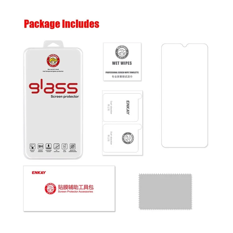 ENKAY HAT PRINCE for Samsung Galaxy A23 5G (Global Version) / 4G Anti-fingerprint Tempered Glass Film HD Full Glue 2.5D Arc Edge 0.26mm 9H Screen Protector