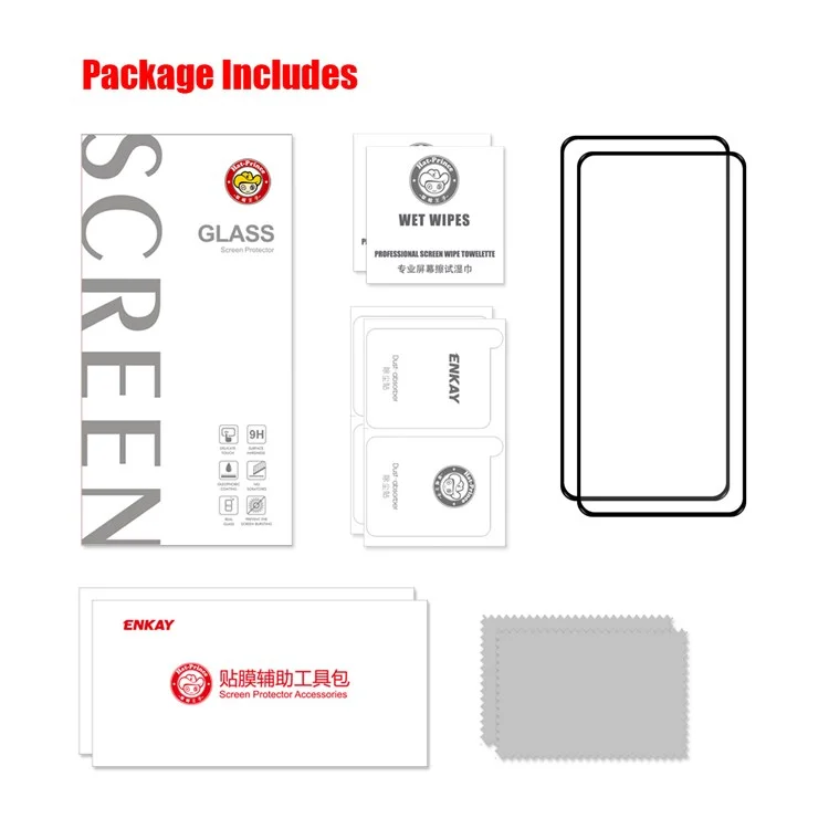 ENKAY HAT PRINCE 2Pcs / Pack For Nothing phone (1) 5G High Aluminium-silicon Glass Full Screen Protector 0.26mm 2.5D Arc Edge Full Glue 9H Screen Film