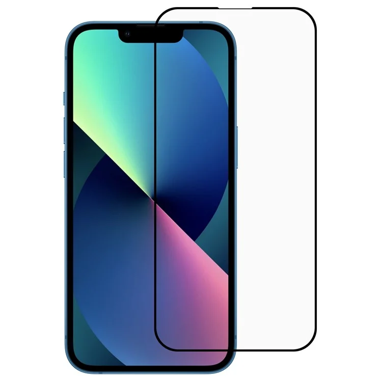 Pour iPhone 14 6.1 pouces Protecteur d'écran en verre trempé Anti-explosion Impression Silk 20D Écran complet Film