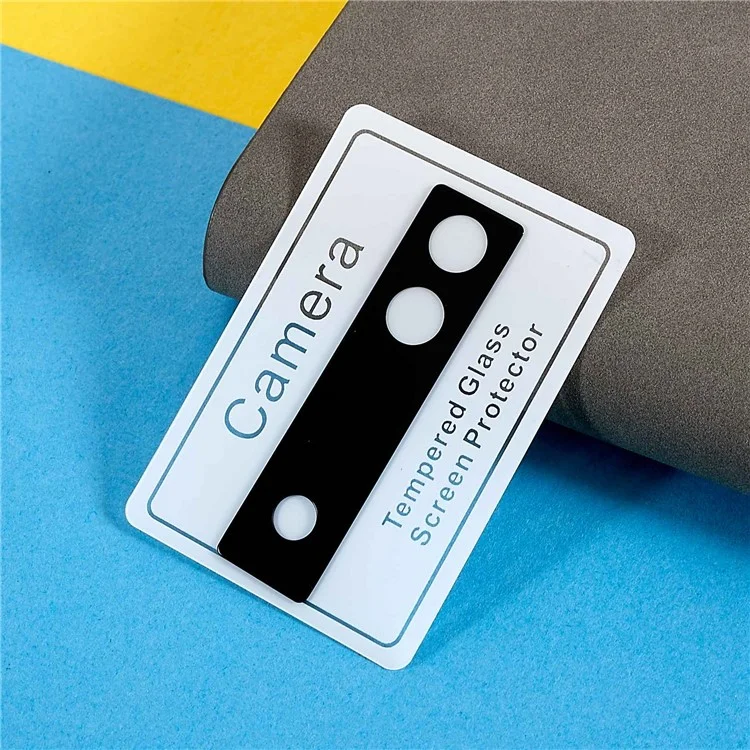 For Google Pixel 6a 2Pcs / Set 2.5D Arc Edge Phone Lens Protector Tempered Glass Silk Printing Camera Lens Cover Accessories
