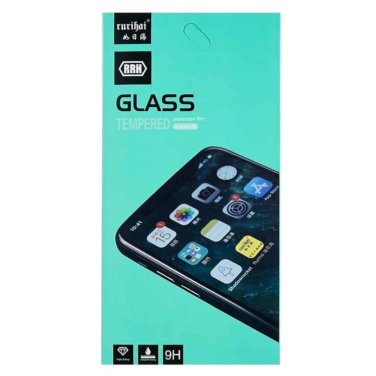 Rurihai Para Iphone 14 Max 6.7 Pulgadas 2.5D Ultra Clear Black Covering Full Covering Protector Endurecimiento Secundario Secundario 9 h Película de Vidrio de Aluminio de Pegamento Completo de Aluminio