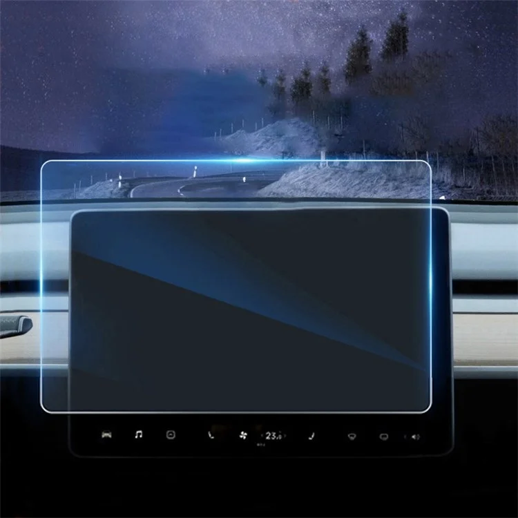 Für Tesla Model 3 / Y Armaturenbrett-Navigationsbildschirm-Schutzfolie, ultraklare Tempered-Glas-Folie