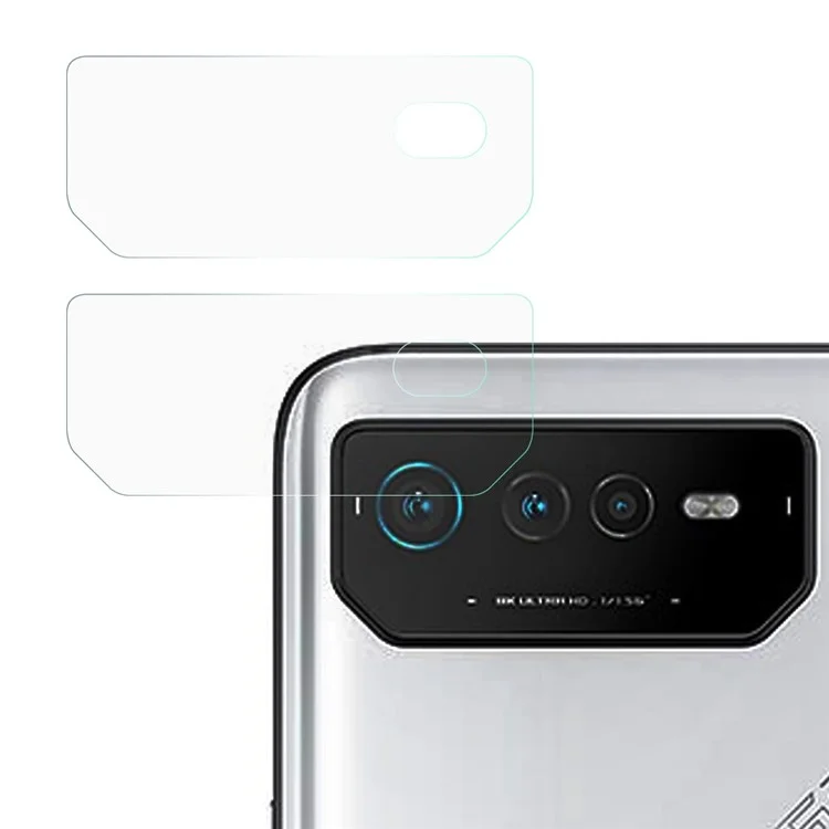 Para Asus ROG Phone 6 5G / ROG Phone 6 Pro 5G 2Pcs / Juego de protector de lente de cámara ultraclear 2.5D Arc Edge Anti-burbujas Película de vidrio templado suave
