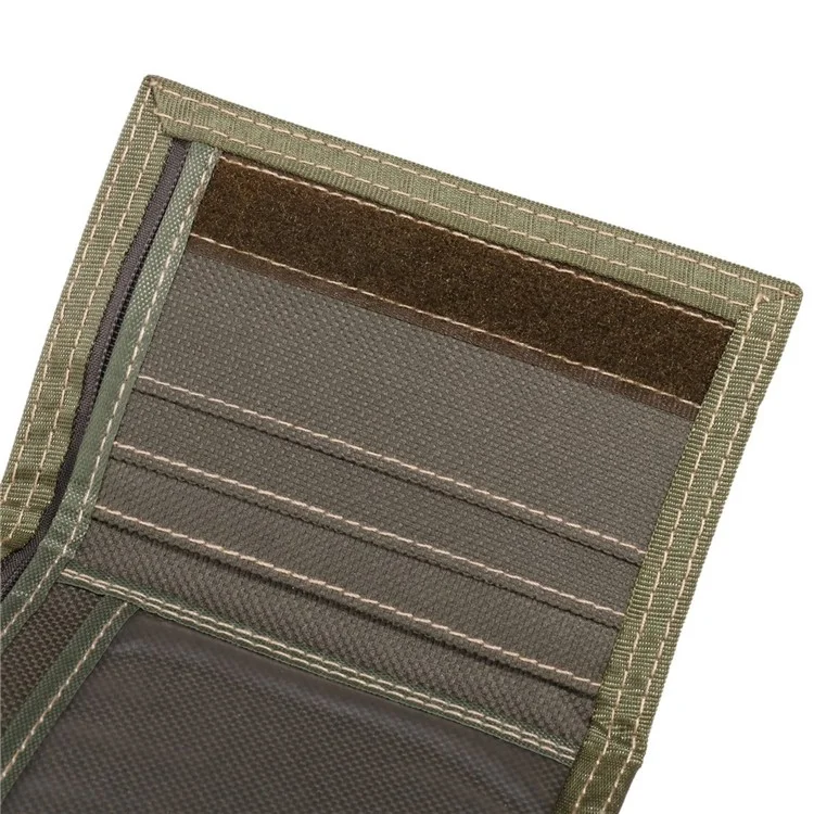 JEMINAL 1314 Geometric Pattern Cloth Short Wallet Men Women Tri-fold Card Holder Coin Purse with Strap - Verde
