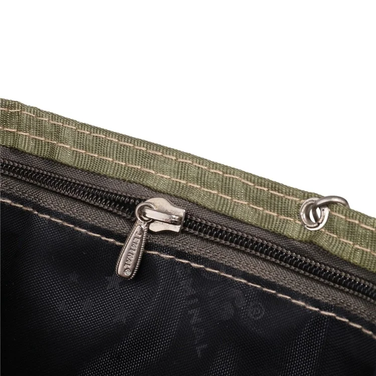 JEMINAL 1314 Geometric Pattern Cloth Short Wallet Men Women Tri-fold Card Holder Coin Purse with Strap - Verde