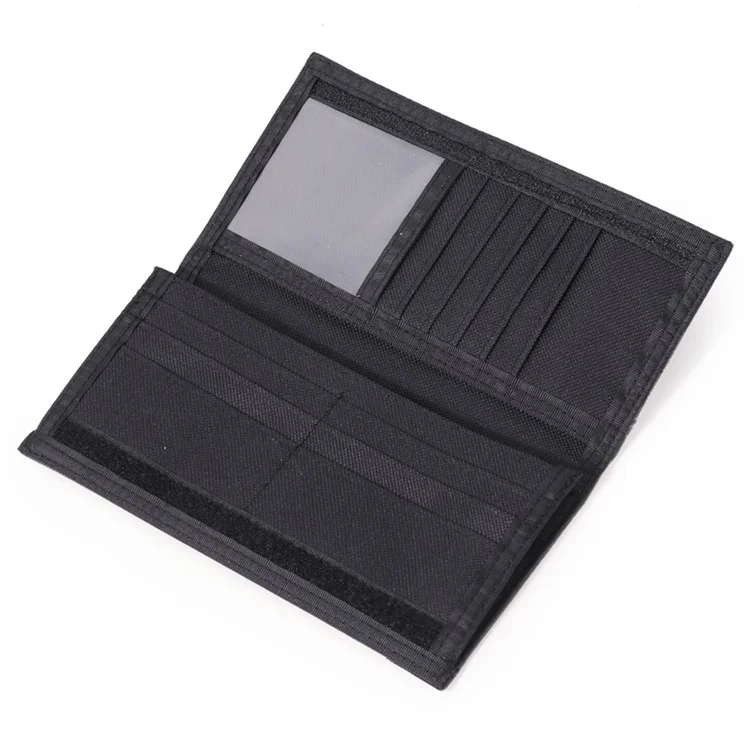 Jeminal 21705 Men Canvas Long Wallet Tarjeta Multifuncional en Efectivo Titular de Dinero Bi-plateado - Azul Oscuro