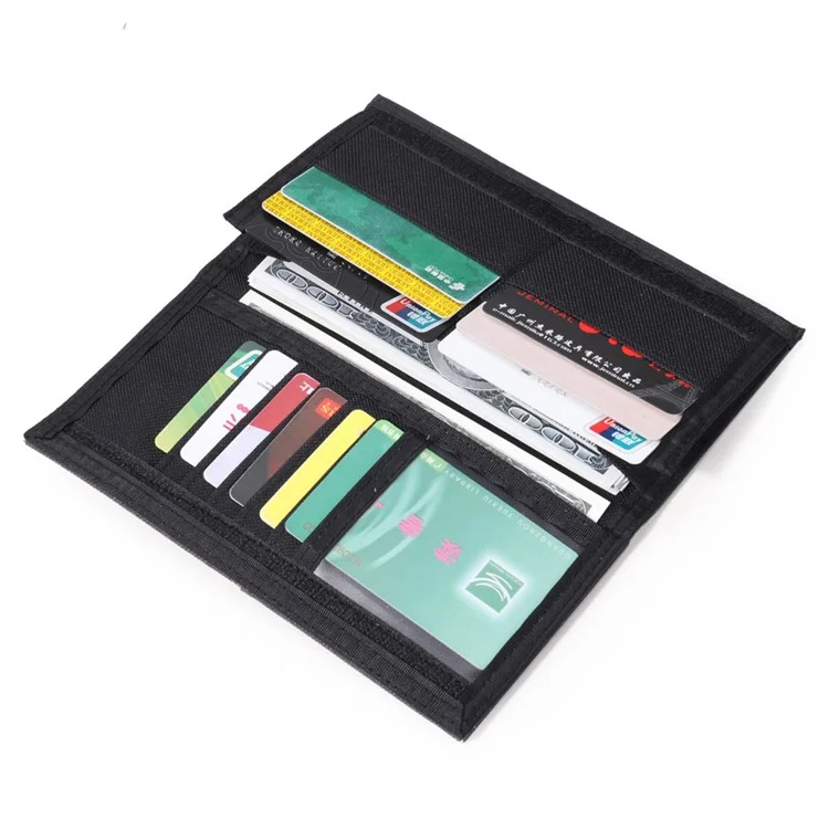 Jeminal 21705 Men Canvas Long Wallet Tarjeta Multifuncional en Efectivo Titular de Dinero Bi-plateado - Azul Oscuro