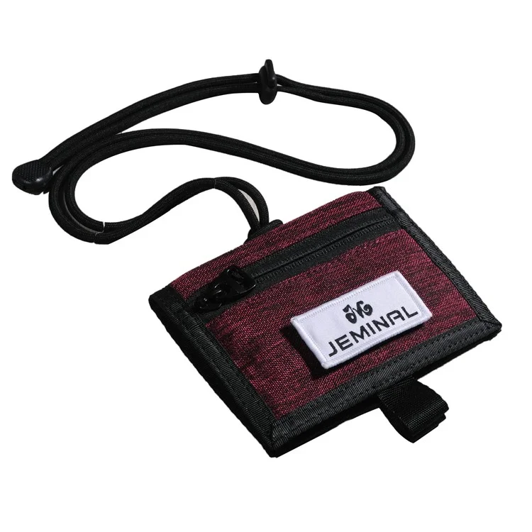 Jeminal 32139 Canvas Sect Best Best Holder Держатель Значка Регулируемый Lanyard - Красное Вино