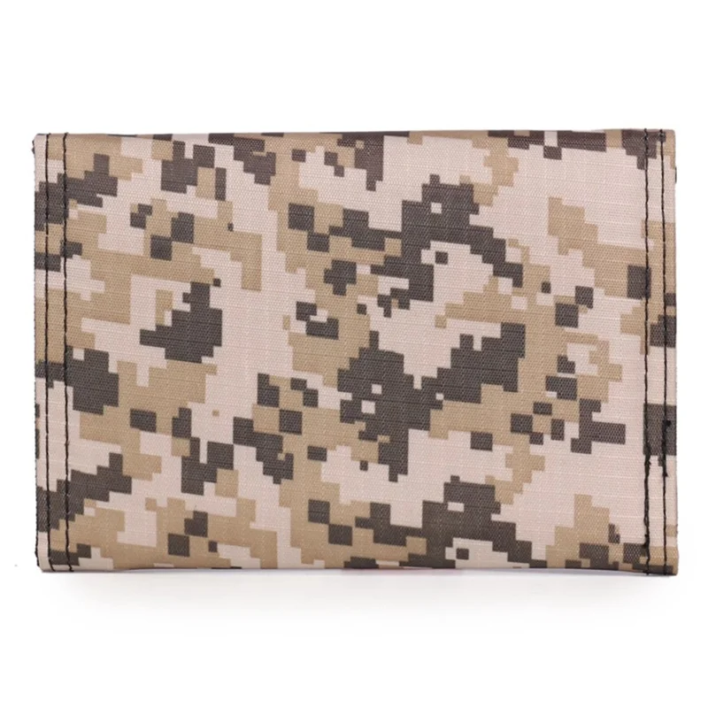 Jeminal 1312# Casual Camouflage Bi-fold Purse Card Halter Schnappknöpfe Canvas Short Wallet - Khaki