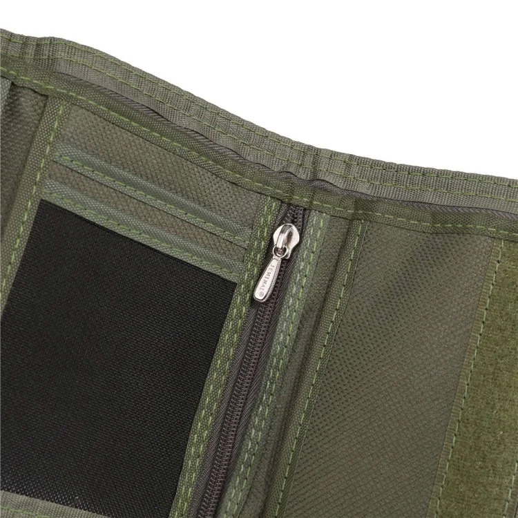 JEMINAL 1420 Solid Color Stitching Nylon Wallet Student Tri-fold Wallet Coin Purse Cards Holder - Green
