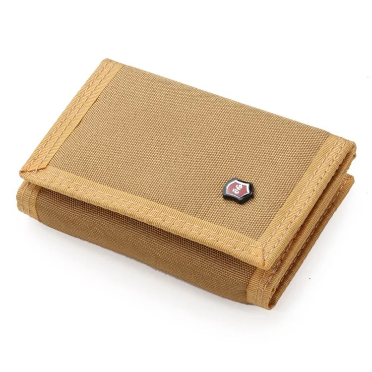 JEMINAL 507 Men's Trifold Wear-resistant Canvas Wallets Cash Money Coin Pouch Card Bag - Dark Grey