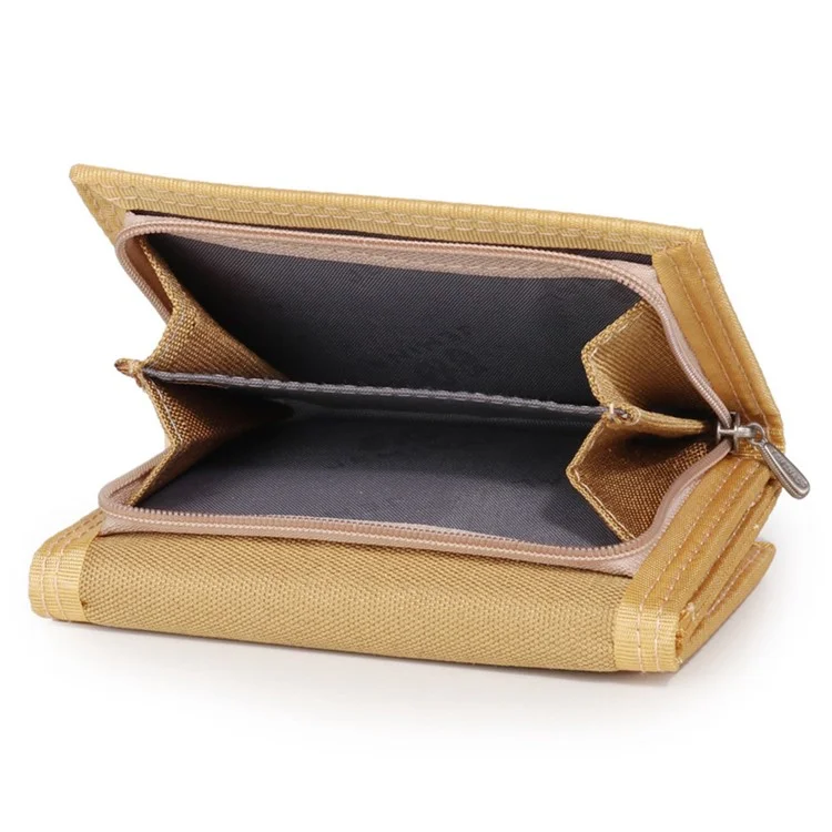 JEMINAL 507 Men's Trifold Wear-resistant Canvas Wallets Cash Money Coin Pouch Card Bag - Dark Grey