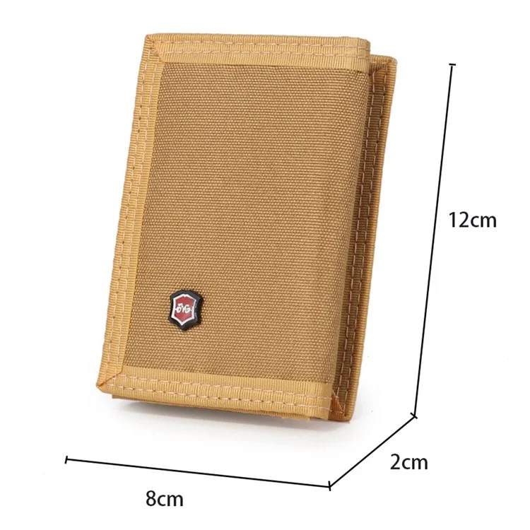 JEMINAL 507 Men's Trifold Wear-resistant Canvas Wallets Cash Money Coin Pouch Card Bag - Dark Grey