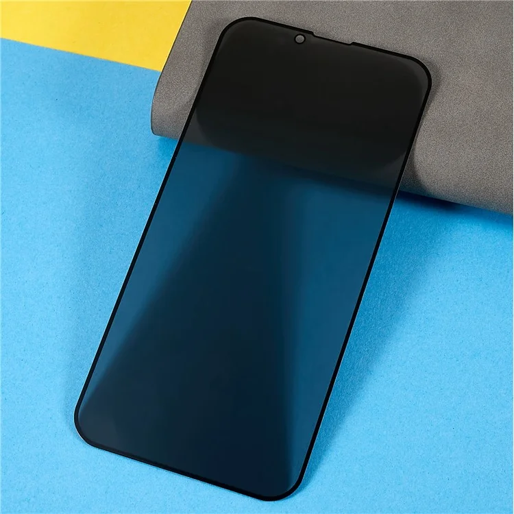 Para iPhone 14 de 6.1 pulgadas Película de vidrio antirreflejos de alta resistencia de aluminio-silicio Protección de privacidad antiespía Antidesgaste Impresión de seda completa Protector de pantalla de vidrio templado