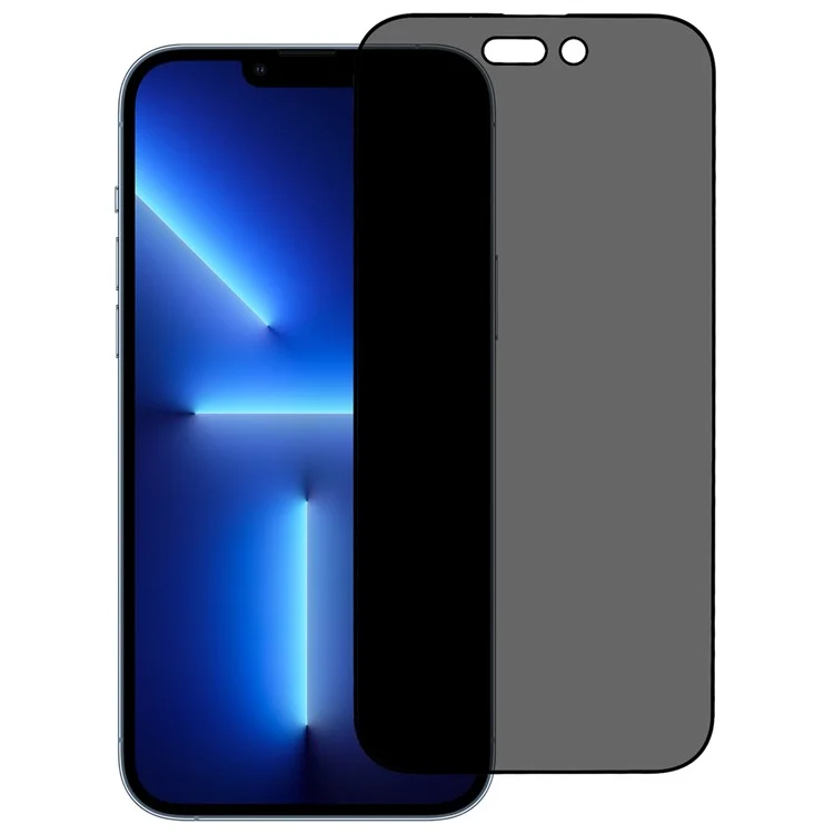 For iPhone 14 Pro Max 6.7 inch High Aluminium-silicon Glass Film Anti-peep Full Glue Anti-explosion Silk Printing Full Covering Tempered Glass Screen Protector