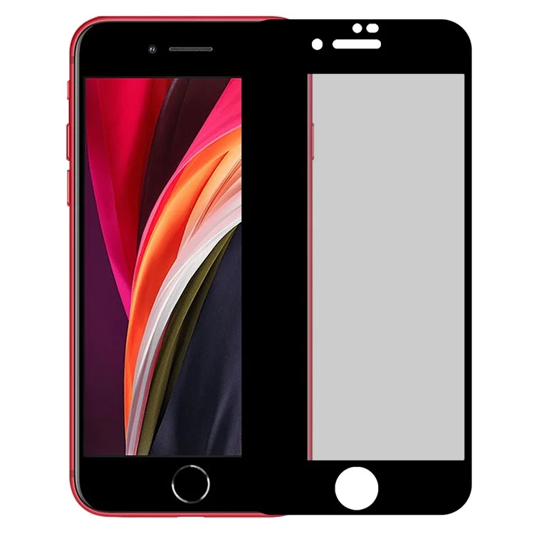 For iPhone SE (2022) / (2020) / 7 / 8 4.7 inch Anti-spy Full Screen Protector Full Glue Silk Printing High Aluminium-silicon Glass Film