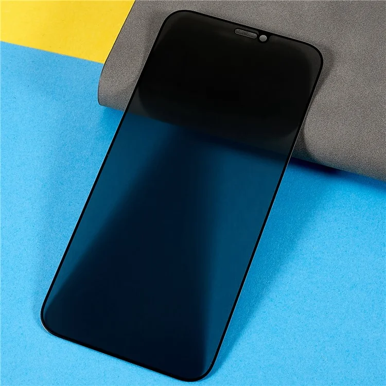 Para iPhone 12 / 12 Pro 6.1 polegadas Anti-spy Silk Printing Full Screen High Aluminium-silicon Glass Film Full Glue Anti-scratch Tempered Glass Screen Protector
