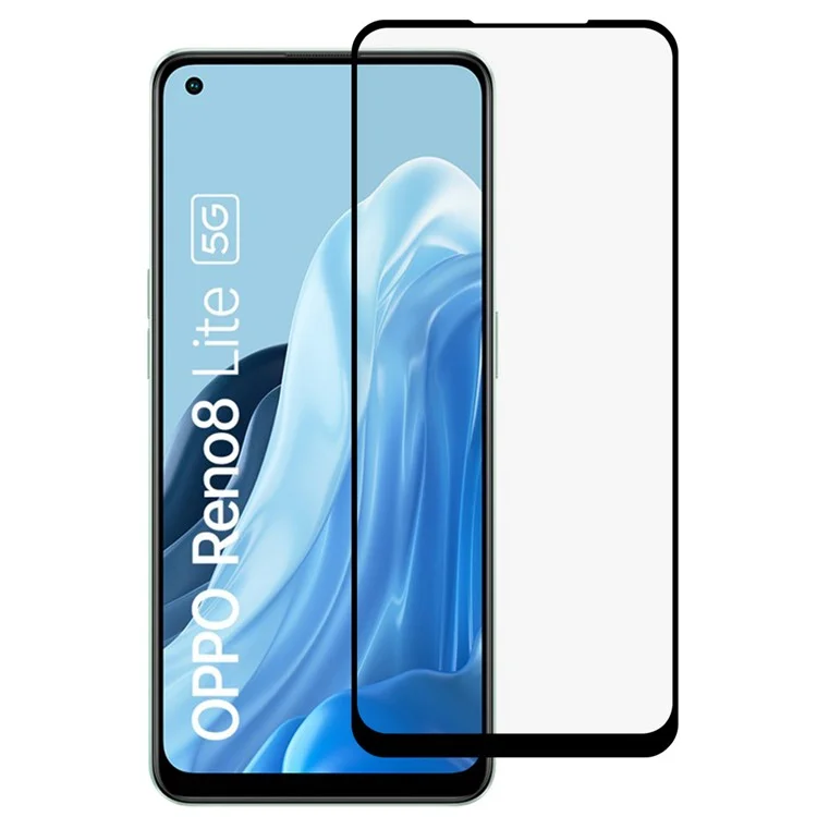 9D Tempered Glass Film for Oppo Reno8 Lite 5G, High Transparency Silk Printing Side Glue Full Screen 9H Anti-Abrasion Screen Protector