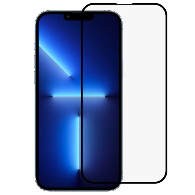 Side Glue 9D Tempered Glass Film for iPhone 14 Pro 6.1 Inch, Anti-Broken Silk Printing Full Covering Screen Protector