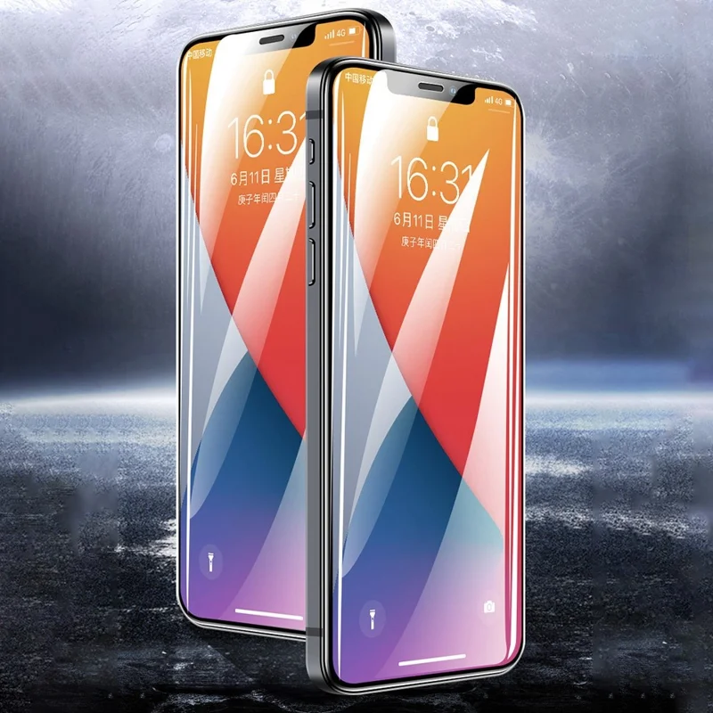 Для iPhone 14 Pro Max 6,7 дюйма Полностью закрывающая экран телефона Защитная пленка Закаленное стекло Алюминий-кремний