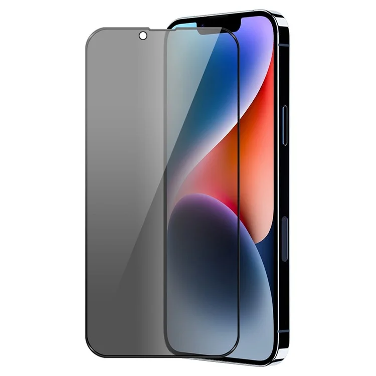 ENKAY HAT PRINCE Tempered Glass Full Screen Protector for iPhone 14 6.1 inch, 28 Degree Anti-spy Anti-explosion Full Glue Film