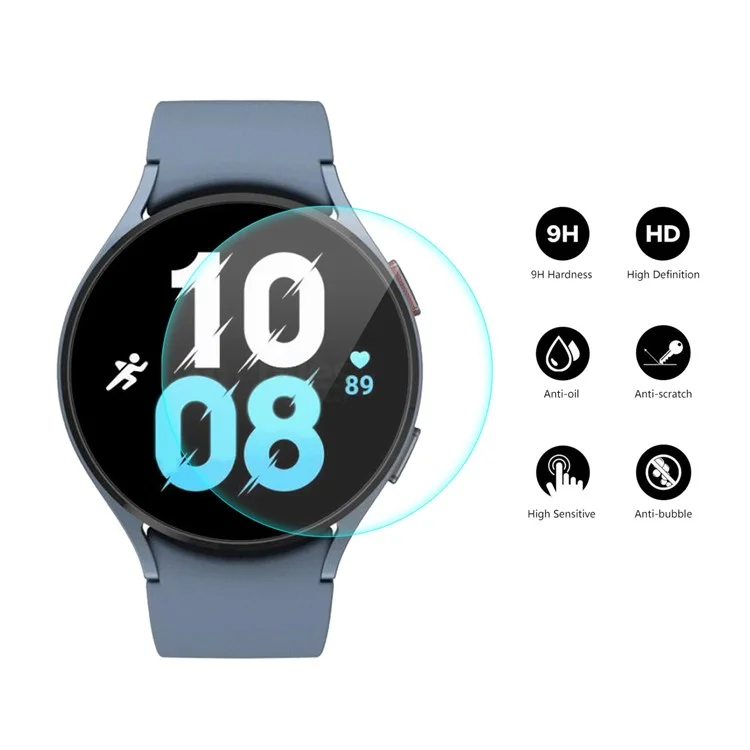 ENKAY HAT PRINCE 2 Pcs / Set Round Watch Screen Protector per Samsung Galaxy Watch5 40mm, Vetro in alluminio-silicio ad alta resistenza 0,2 mm Pellicola antigraffio a riparazione automatica con incollatura completa