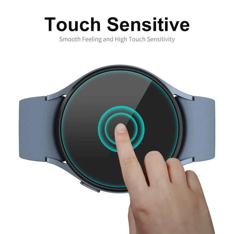 ENKAY HAT PRINCE 2 Pcs / Set Round Watch Screen Protector per Samsung Galaxy Watch5 40mm, Vetro in alluminio-silicio ad alta resistenza 0,2 mm Pellicola antigraffio a riparazione automatica con incollatura completa