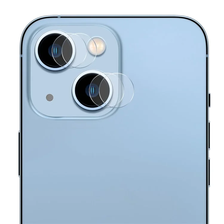 ENKAY HAT PRINCE 2 Sets pour iPhone 14 6.1 pouces / 14 Plus Protecteur d'objectif de caméra 0.2mm Film en verre trempé à colle intégrale (2Pcs / Set)