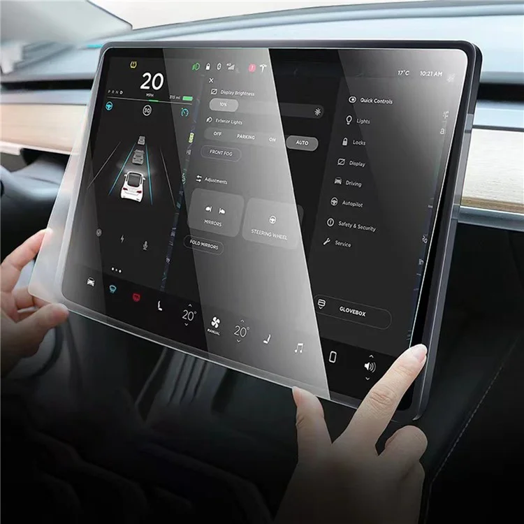 Für Tesla Model X / S 17-Zoll-Dashboard-Navigationsbildschirmschutz Ultraklares gehärtetes Glas-Schutzfolie