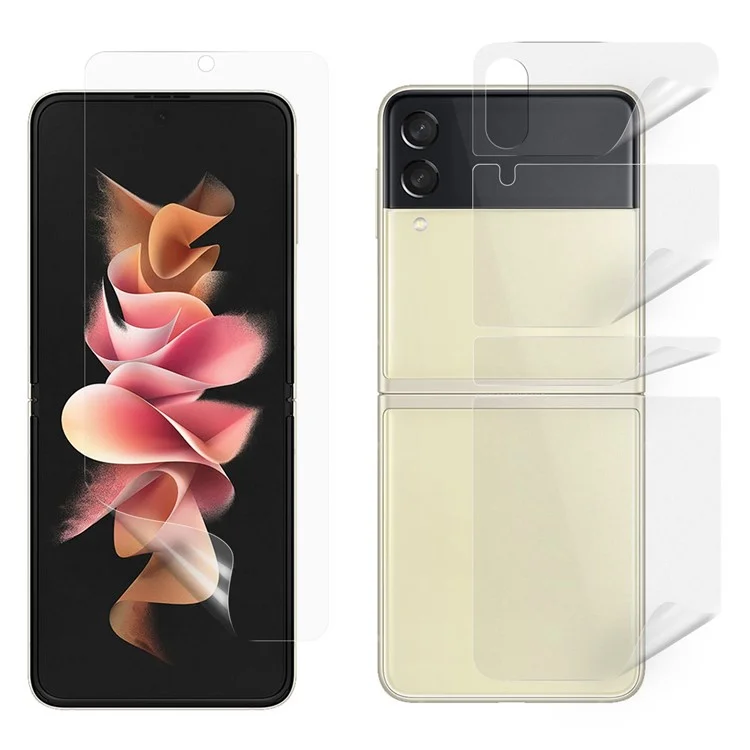 For Samsung Galaxy Z Flip4 5G 1 Set Front and Back Soft TPU Protector Anti-wear Full Cover Protective Film
