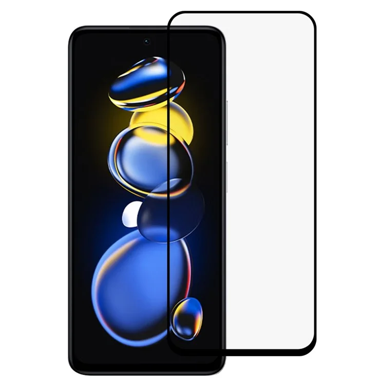 Protecteur d'écran pour téléphone HD pour Xiaomi Redmi Note 11T Pro 5G / Note 11T Pro+ 5G / Note 12T Pro 5G / Poco X4 GT 5G / Redmi K50i 5G, film en verre trempé à impression de soie avec couverture complète et colle complète