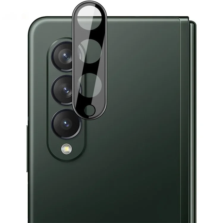 IMAK Camera Lens Protector for Samsung Galaxy Z Fold4 5G, Tempered Glass Anti-Scratch Integrated Lens Film + Acrylic Lens Cap (Black Version)