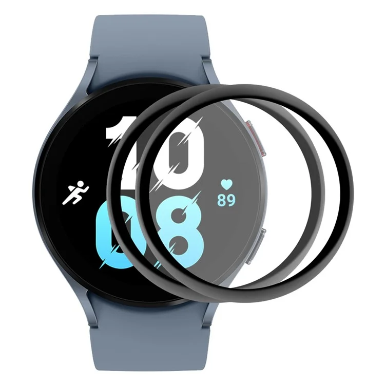 ENKAY HAT PRINCE 2Pcs / Set for Samsung Galaxy Watch 5 44mm Soft PC Edge Screen Protector 3D Curved Full Cover HD Clear PMMA Film